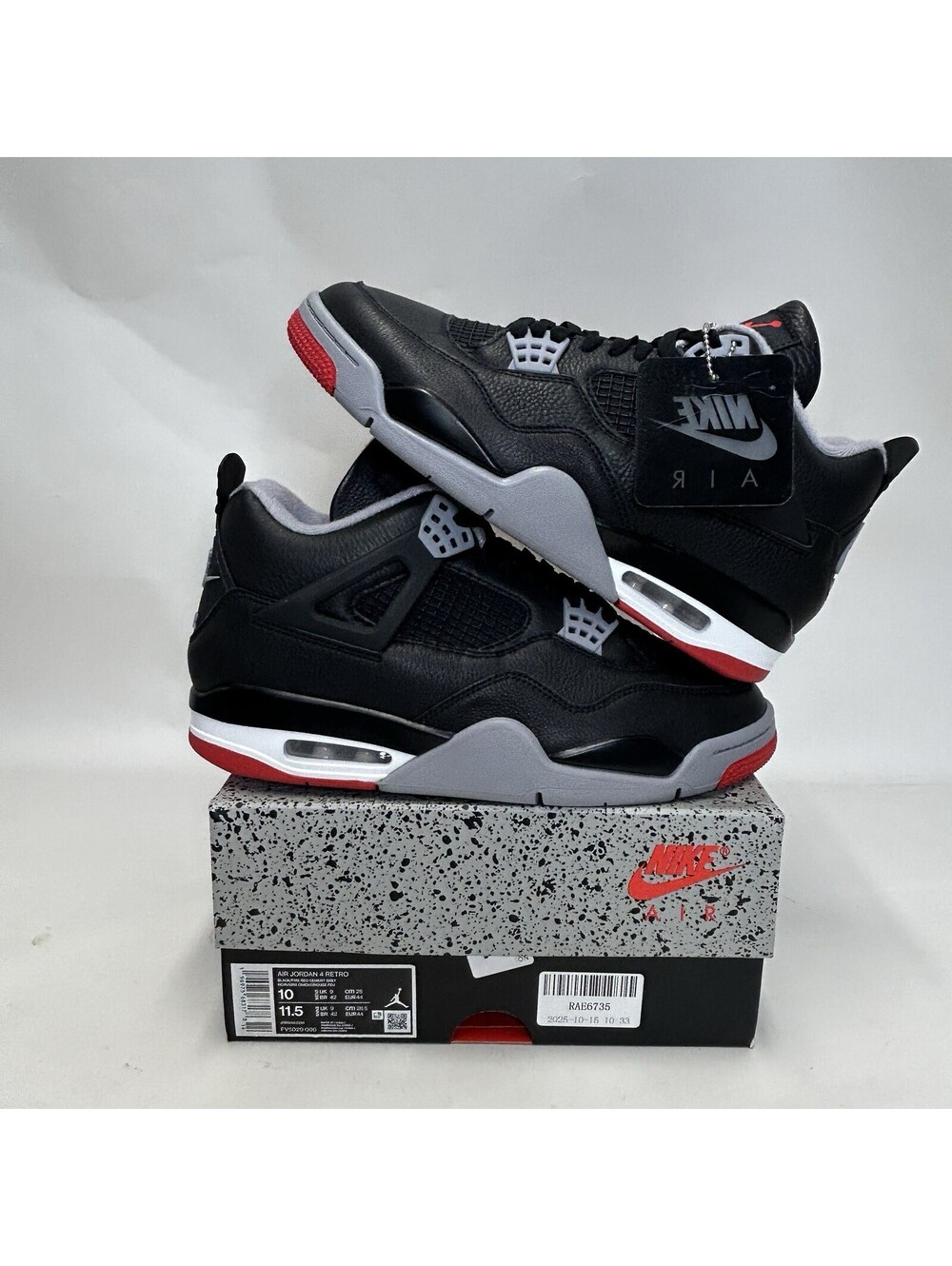 Nike Air Jordan 4 Retro Reimagined “Bred” FV5029-006 Men’s 10 New